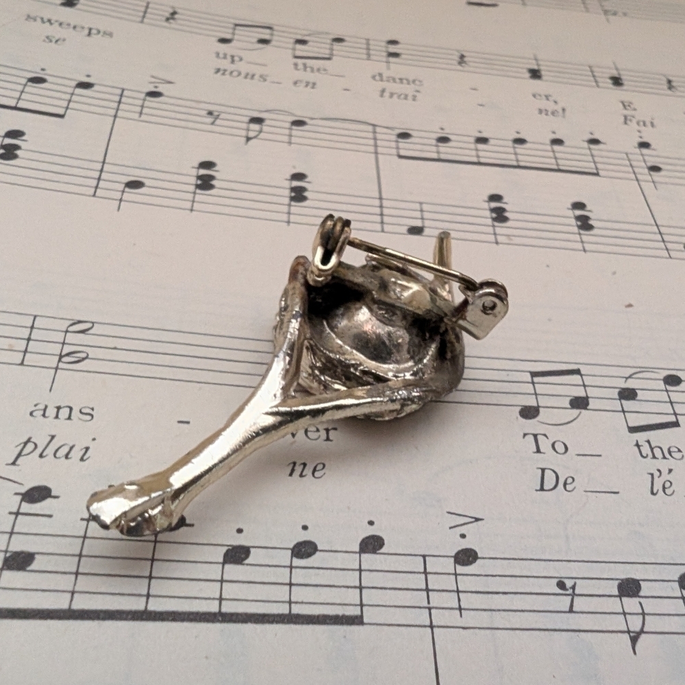 Silver Bird Nest Brooch with Pearls - Picture 8 of 12